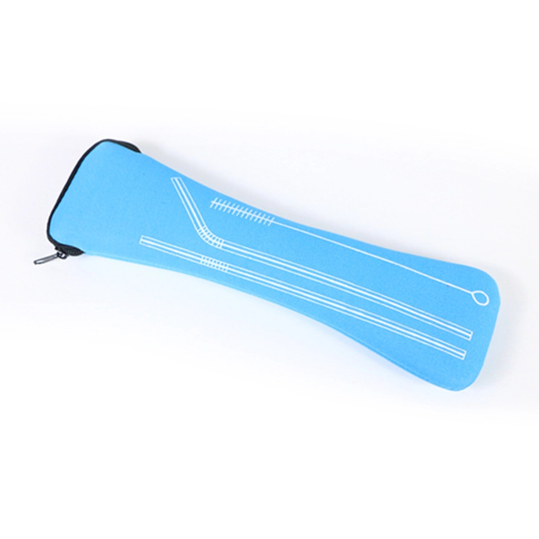 Stainless Steel Bent Straw with Cleaner in Neoprene Bag 6