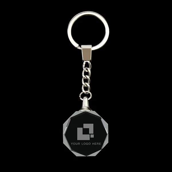 Crystal Circular Beveled Keychain 3