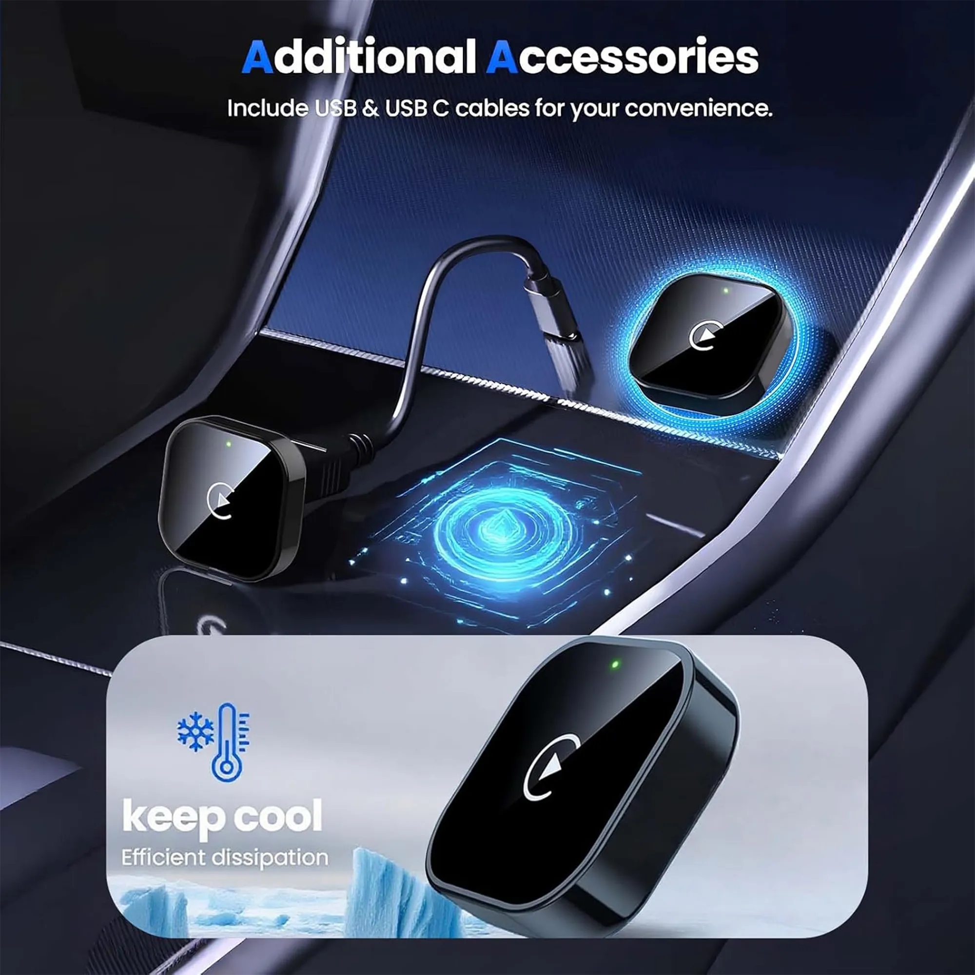 2 In 1 Wireless CarPlay And Android Auto Adapter 7