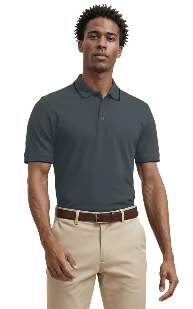 Men's Striped Trim Value Wicking Polo 8