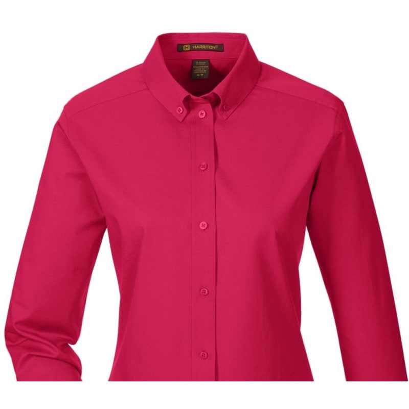 Harriton Ladies' Foundation 100% Cotton Long-Sleeve Twill Shirt With Teflon™ 20