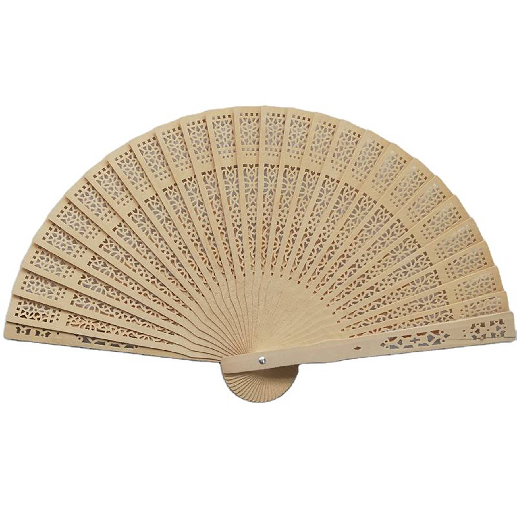 Vintage Wooden Handheld Folding Fan 5