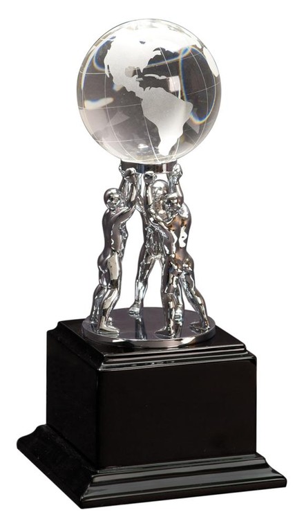 10" Teamwork Crystal Globe Executive Award 1