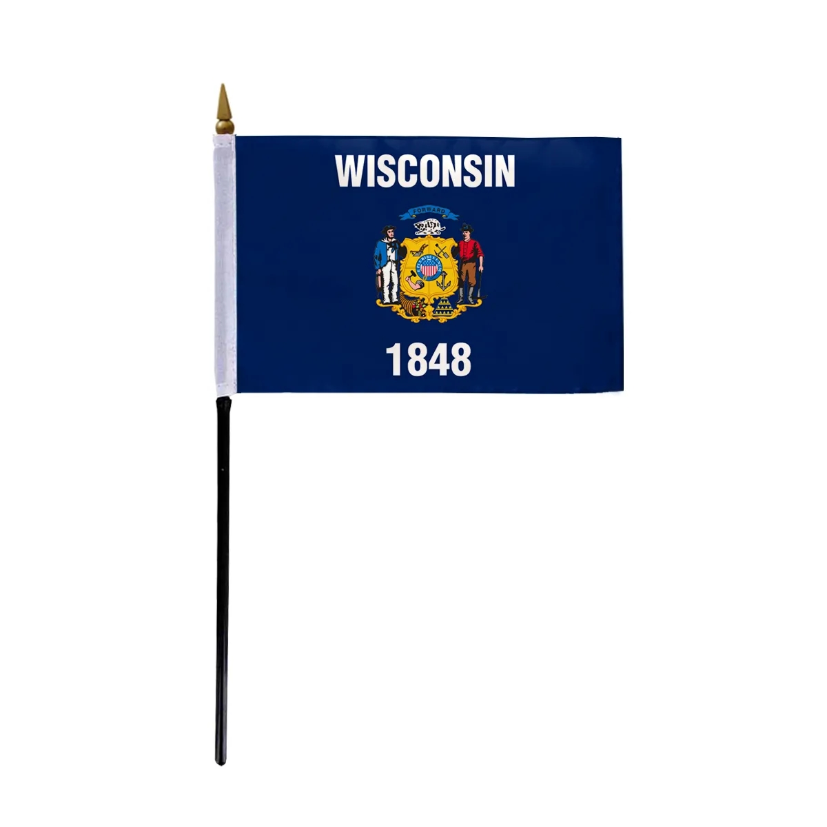 4"x6" & 12"x18'' Wisconsin ePoly Printed Stick Flags 2
