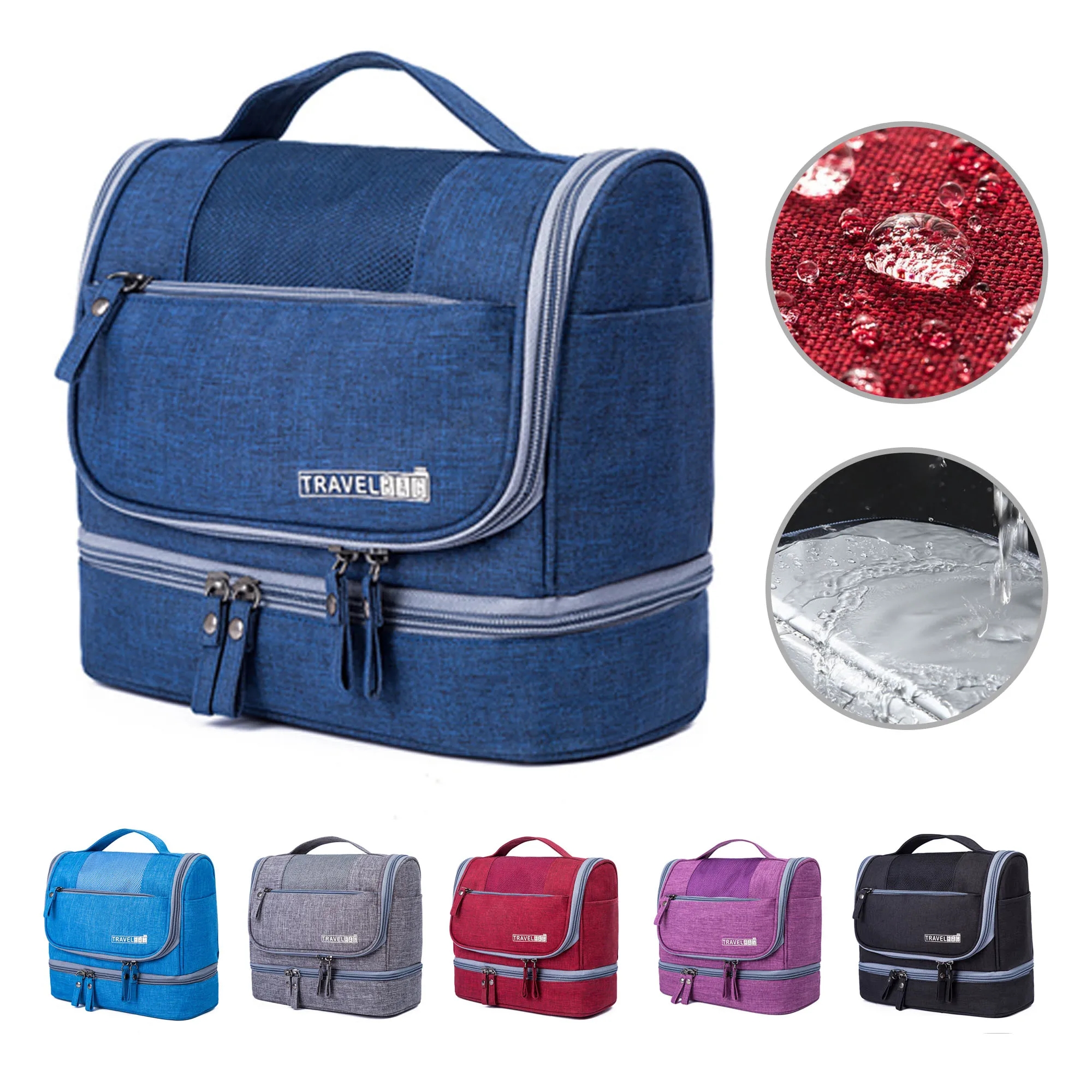 Waterproof Travel Toiletry Organizer Bag With Hook 4