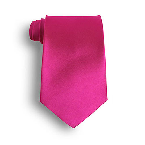 Fuchsia Polyester Satin Tie 1