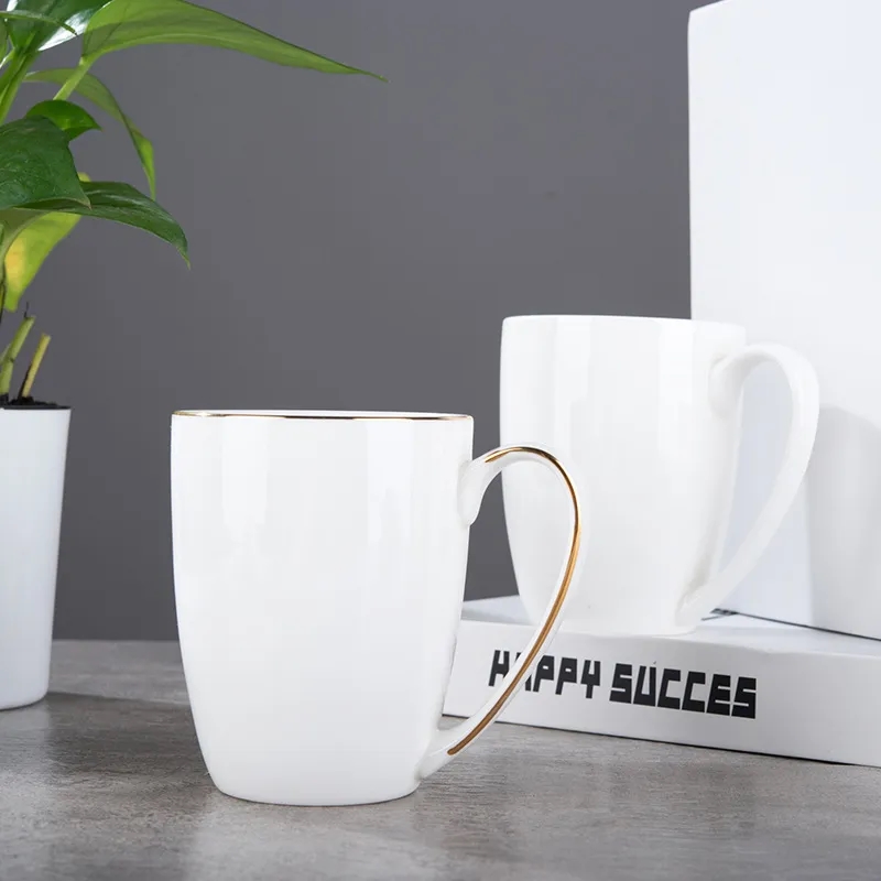 Moonlight Drawing Gold Line Bone Porcelain Ceramic Cup 6