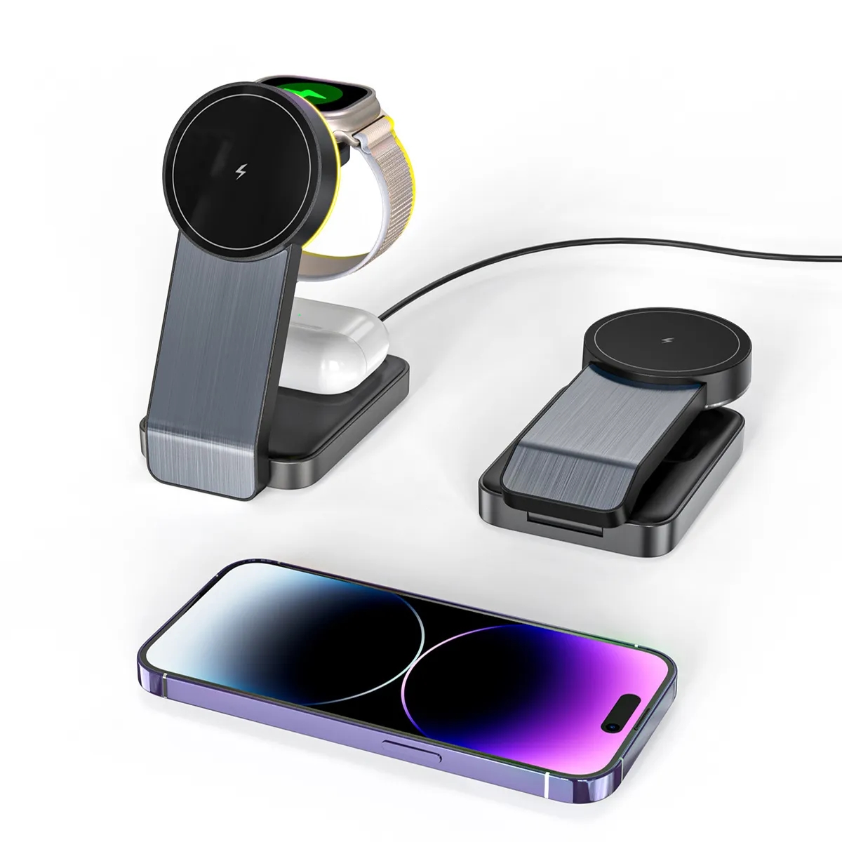 3 in 1 Detachable Desktop Magnetic Wireless Charger 3
