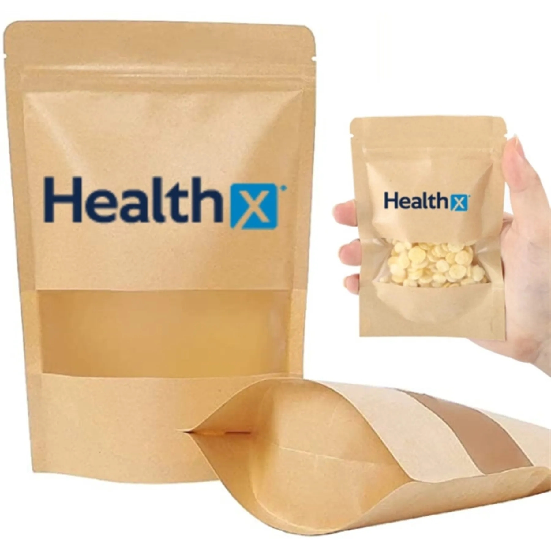 3.5" x 5.5" Kraft Paper Stand Up Zip Lock Food Storage Bags 4