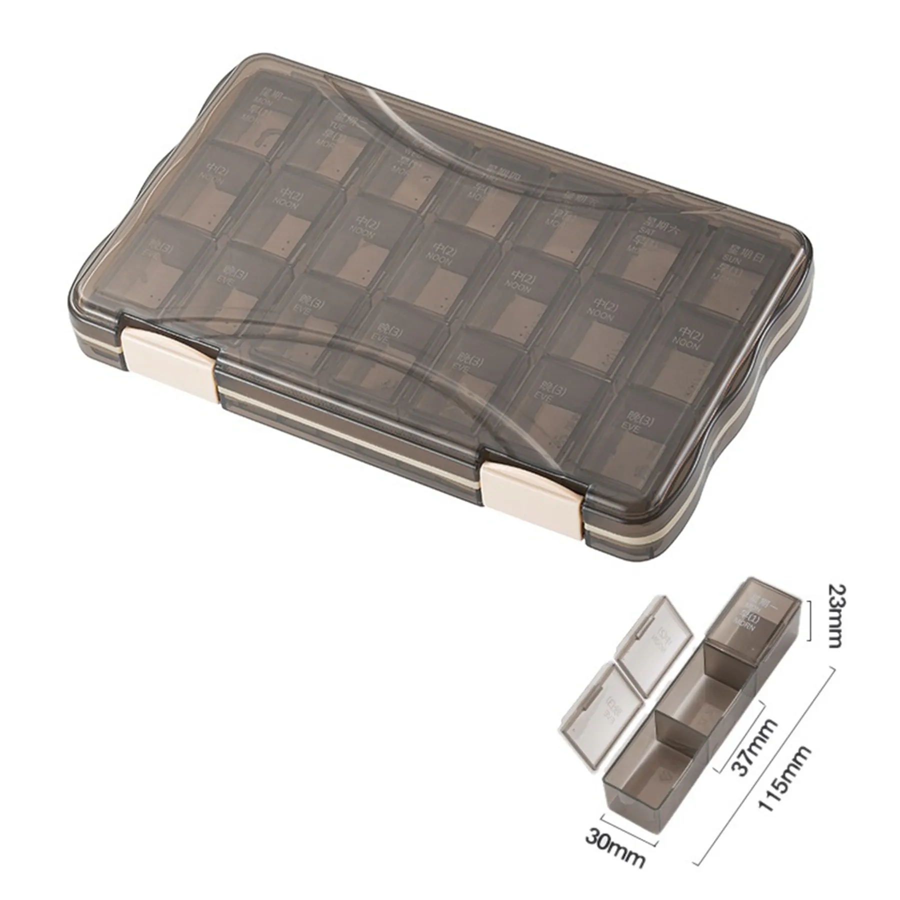 21 Grid Detachable Weekly Medicine Pill Box 1