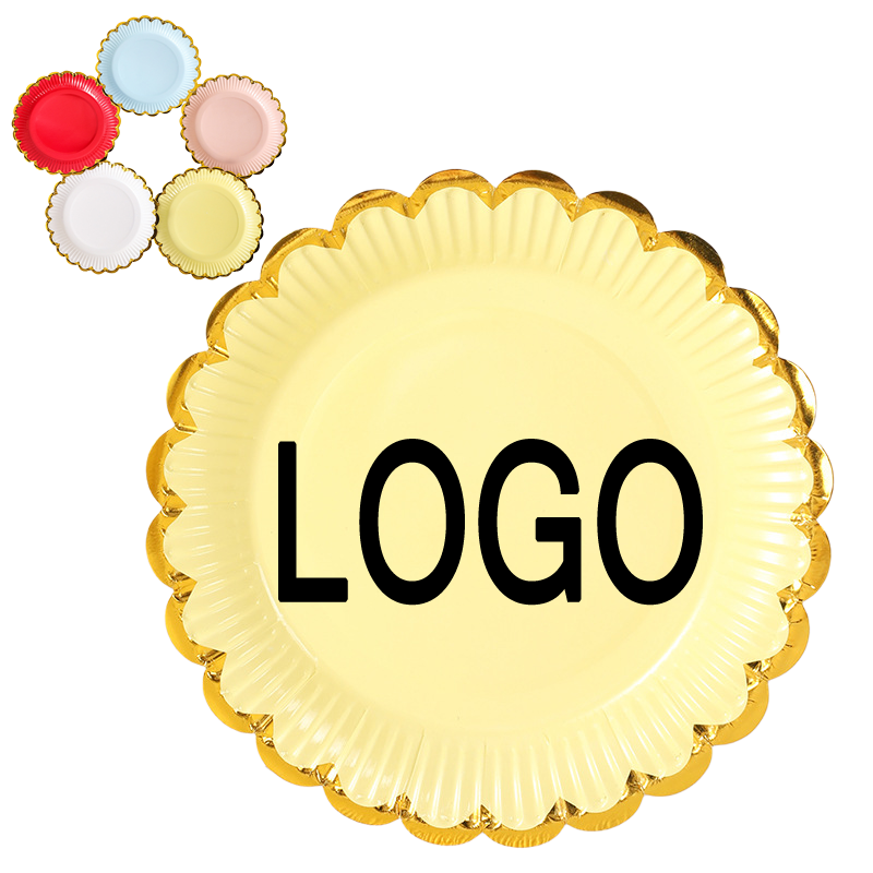 Custom 7" Disposable Party Picnic Salad Dessert Paper Plate 7