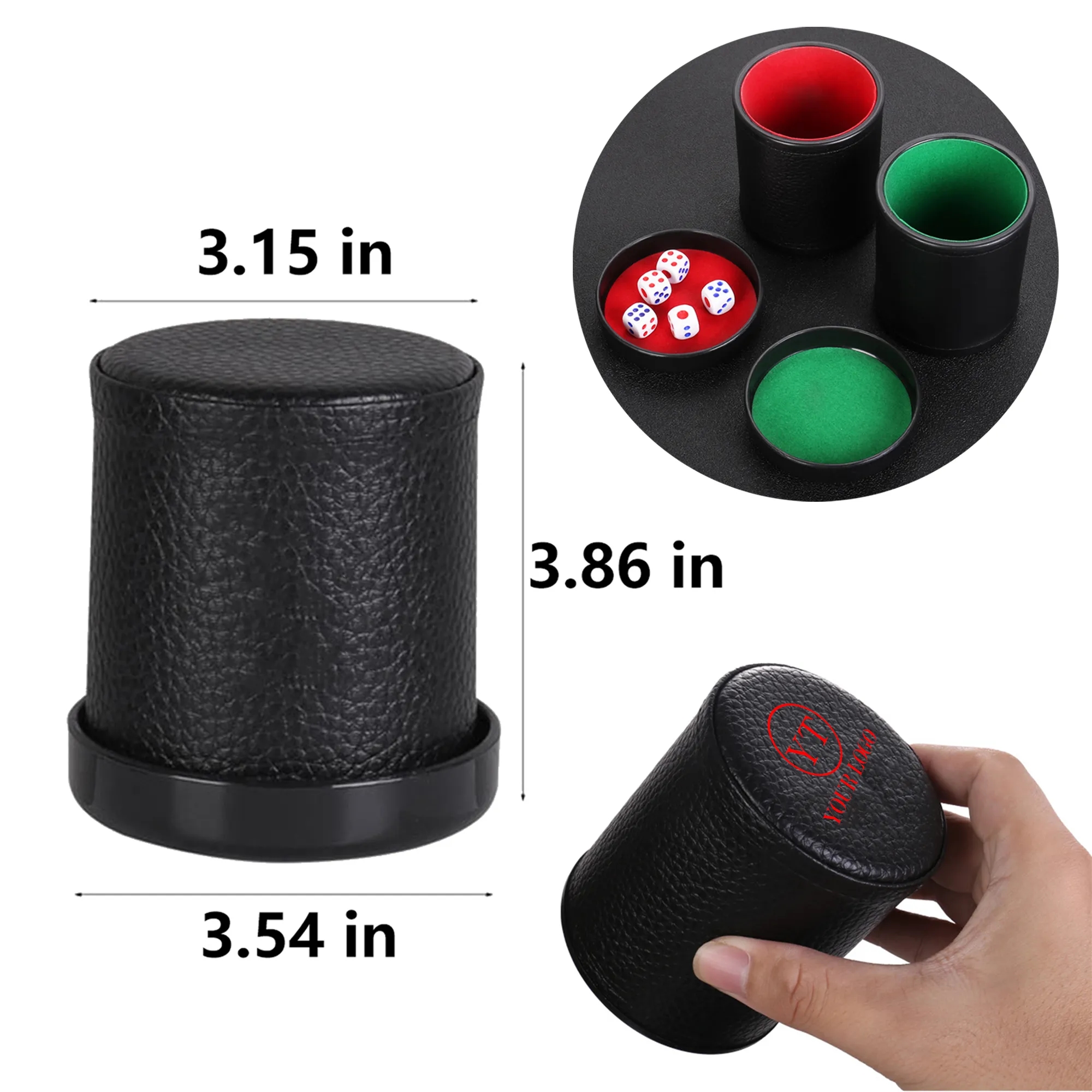 Pu Leather Dice Cup Set 2