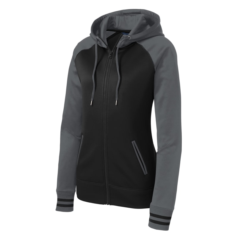 Sport-Tek Women's Sport-Wick Varsity Fleece Full-Zip Hooded Jacket. 15