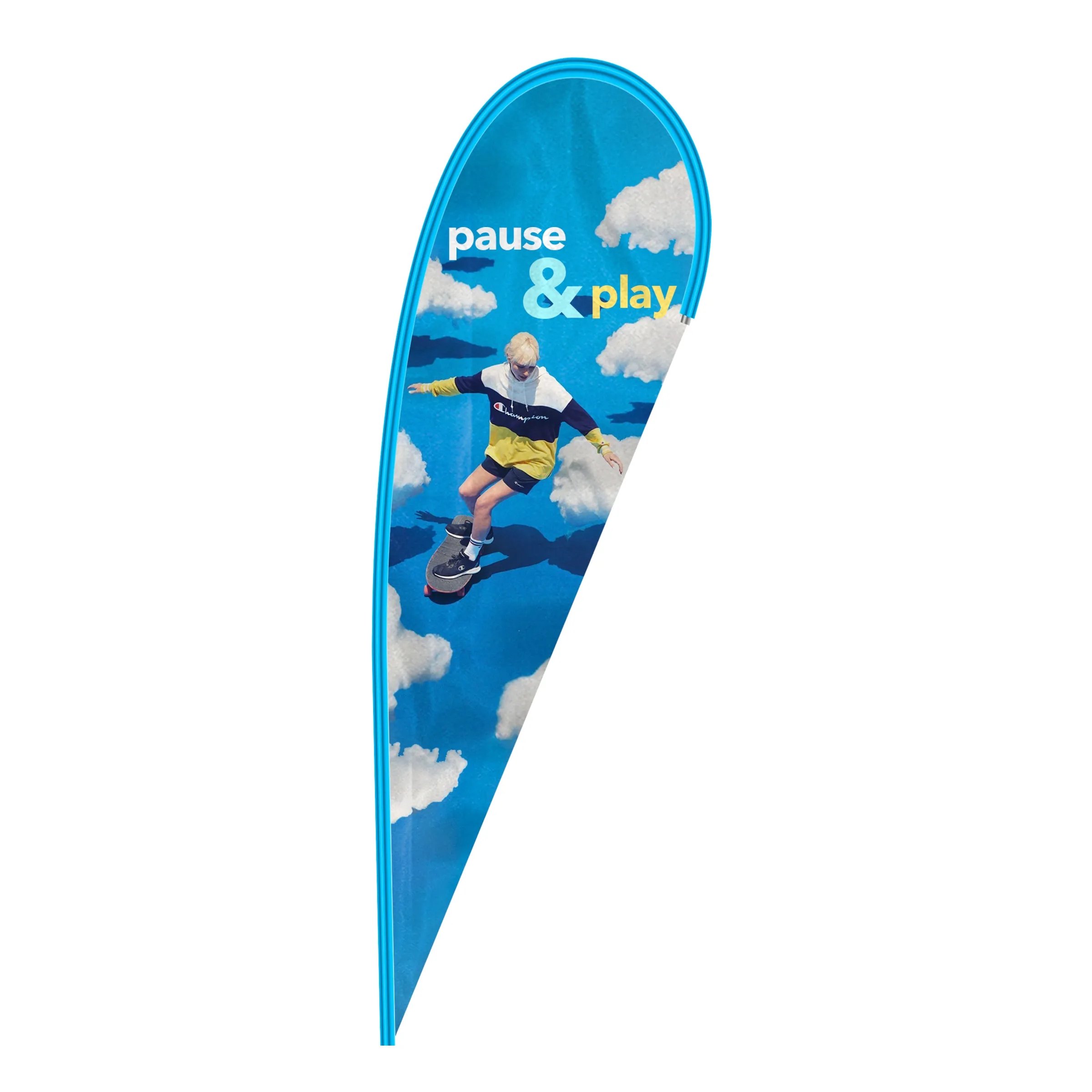 Custom Digital Printed Teardrop Flags 12' x 4' 1