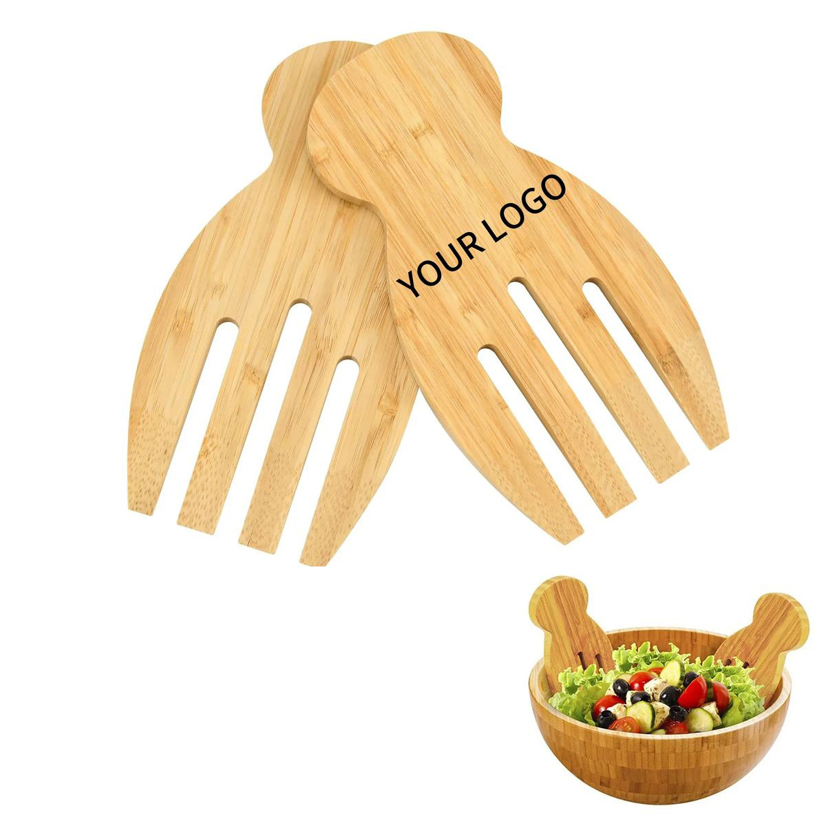 Bamboo Eco Friendly Salad Utensil 2
