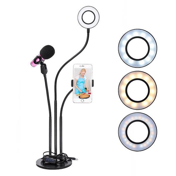 Selfie Ring Light Smartphone Mic Holder 2