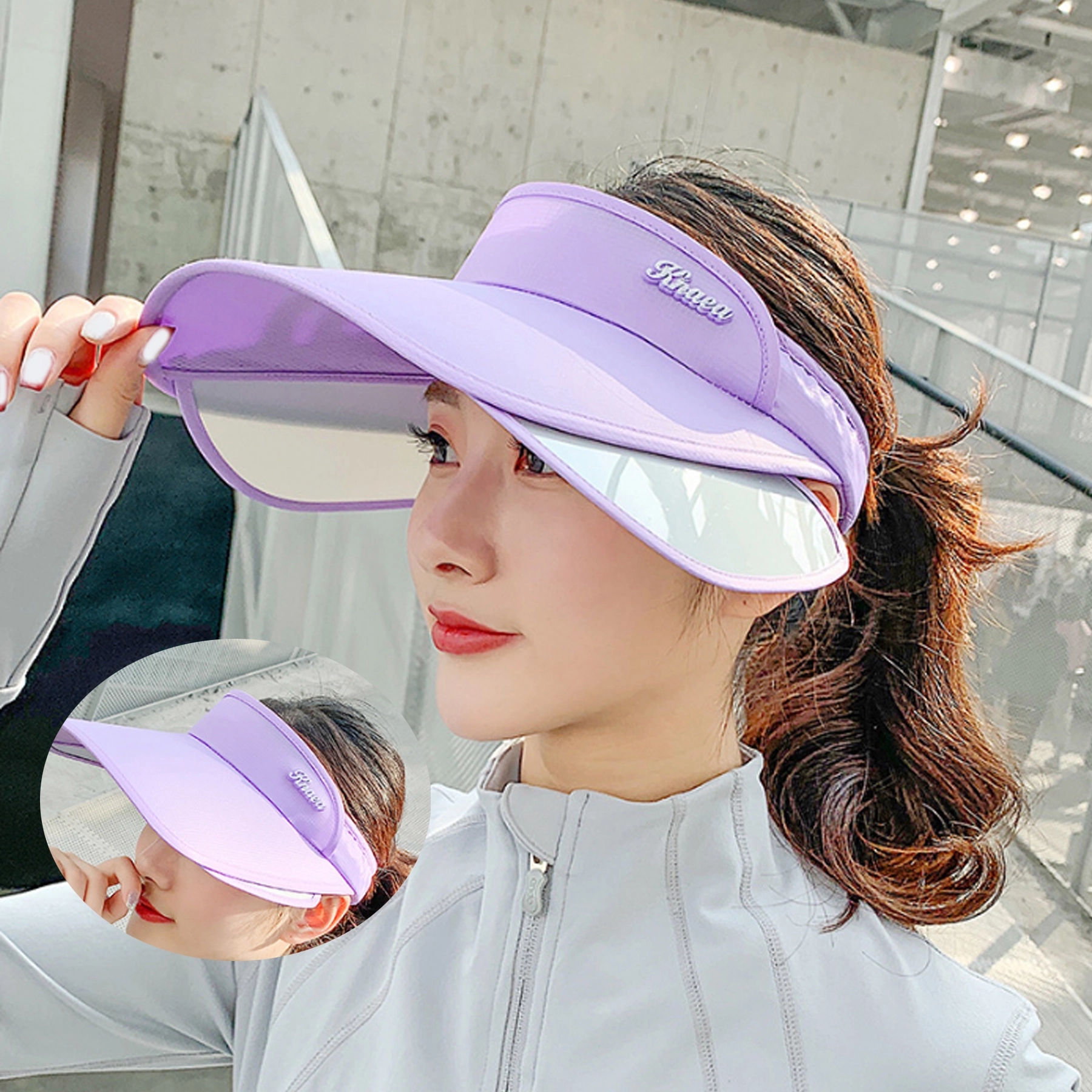 Empty Top Sun Hat with Retractable Brim 3