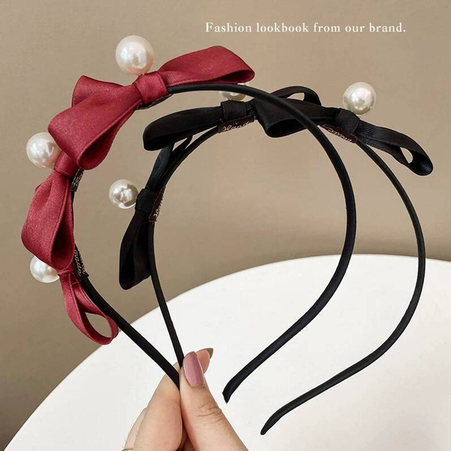 Simple Retro Black Bow Headband 5