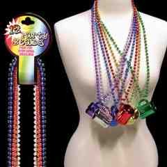 Toy Beer Mug 33" Metallic Mardi Gras Beads
