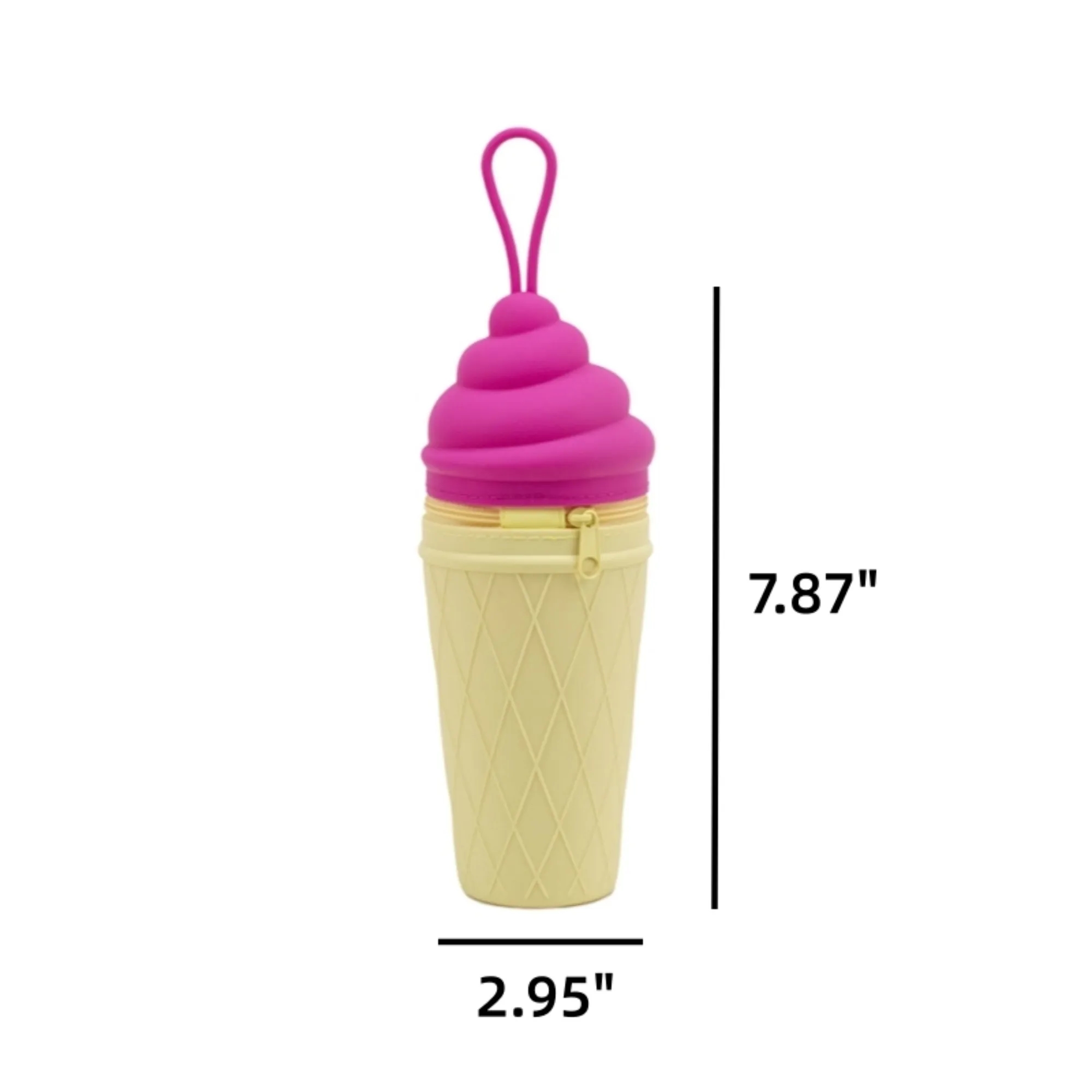 Novelty Cute Ice Cream Pencil Case Silicone Pouch 3