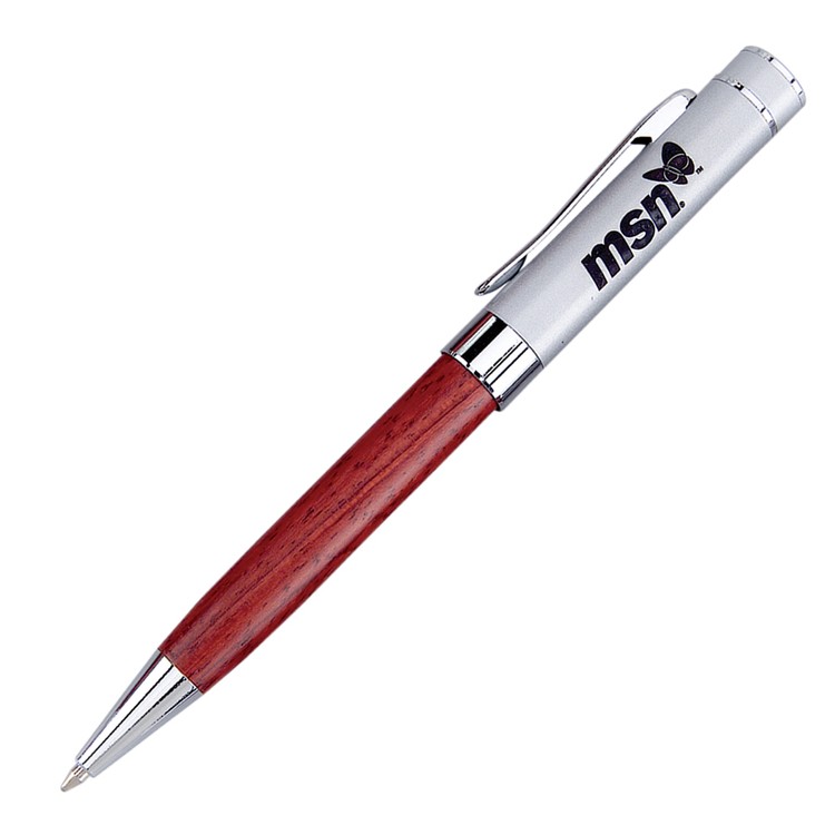Maisie Wood Ballpoint Satin Chrome 1