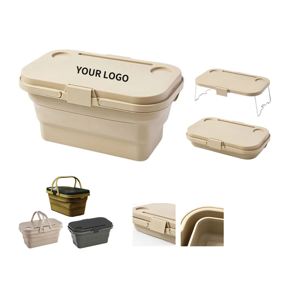 Folding Basket Table Combo for Picnics 10
