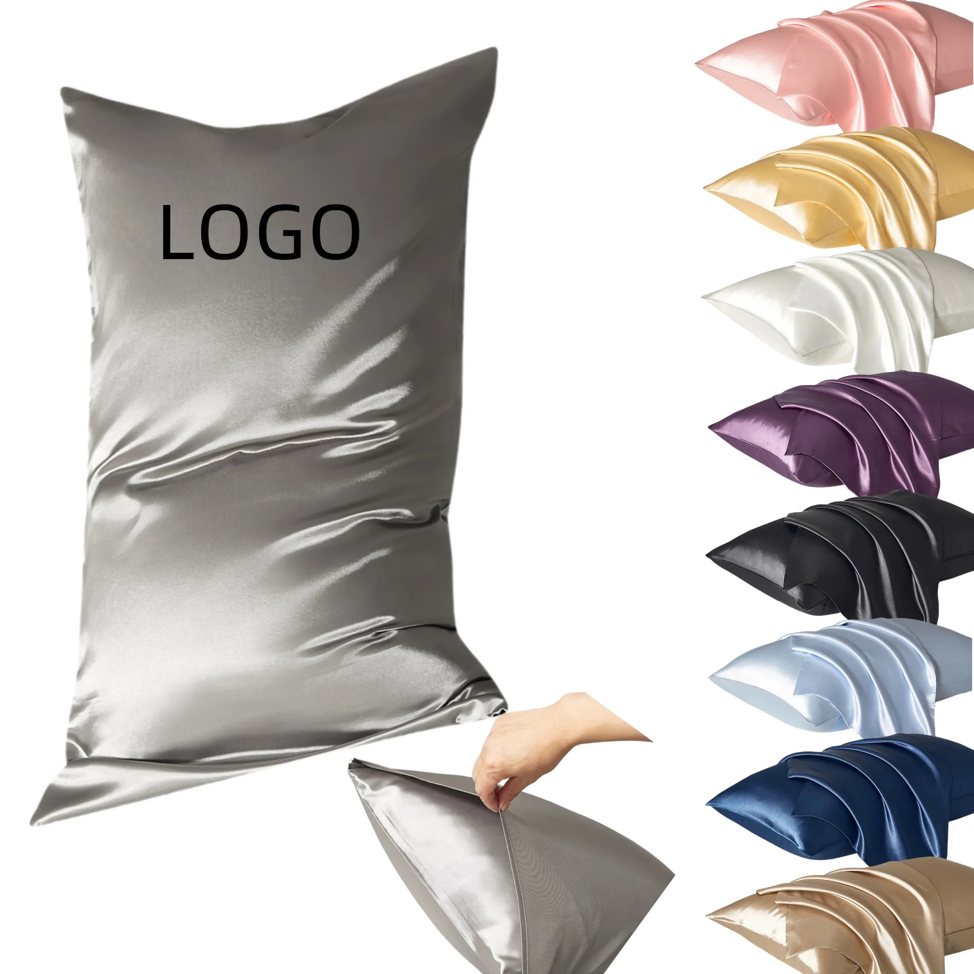2-Pack Summer Washed Ice Silk Pillowcases 3