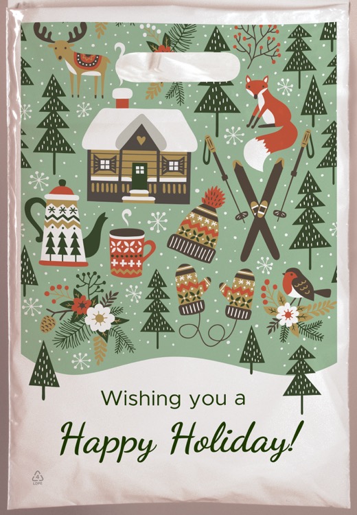 Christmas Scatter Design 4 Plastic Bag (9" x 13") 2