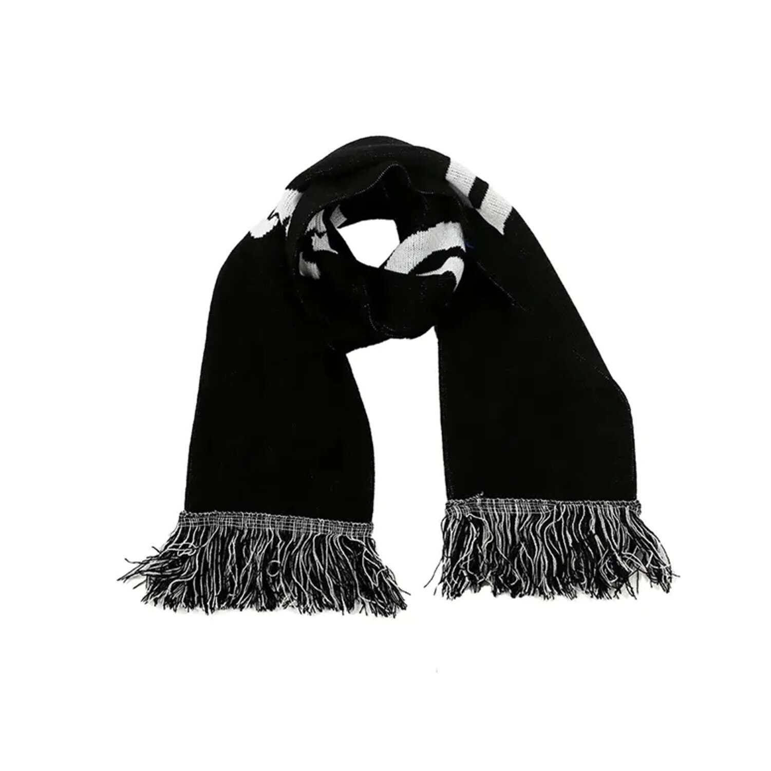 Knitted Jacquard Stadium Scarf W/ Fringe 19