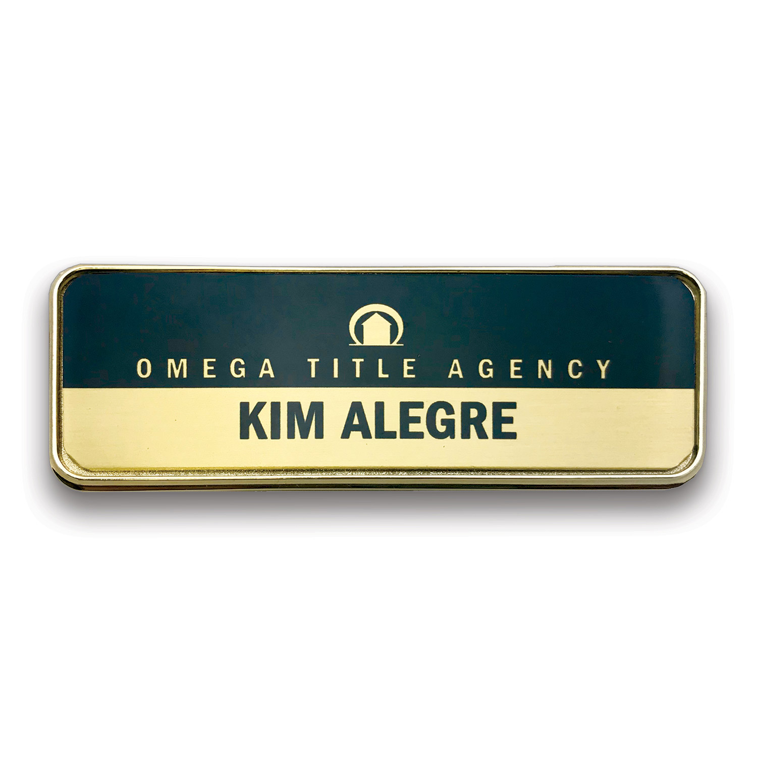 Framed Metal Name Badges 1" x 3" 3