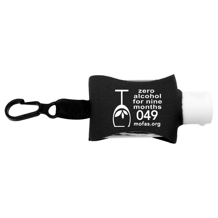 "SanPal Sleeve" .5 oz Hand Sanitizer Antibacterial Gel in Clip-On Neoprene Sleeve Cover 2