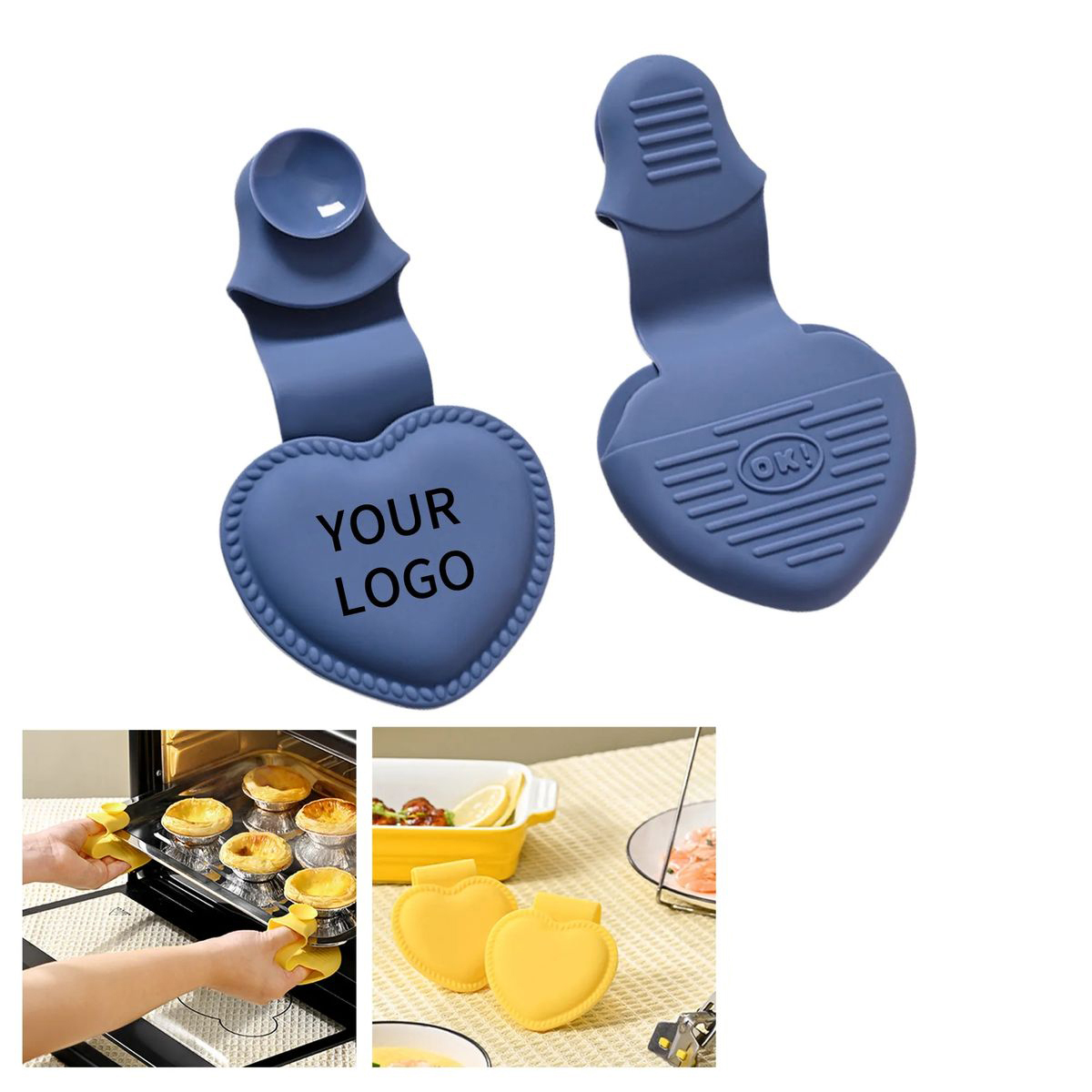 Durable Silicone Oven Mitts with Suction Storage 4