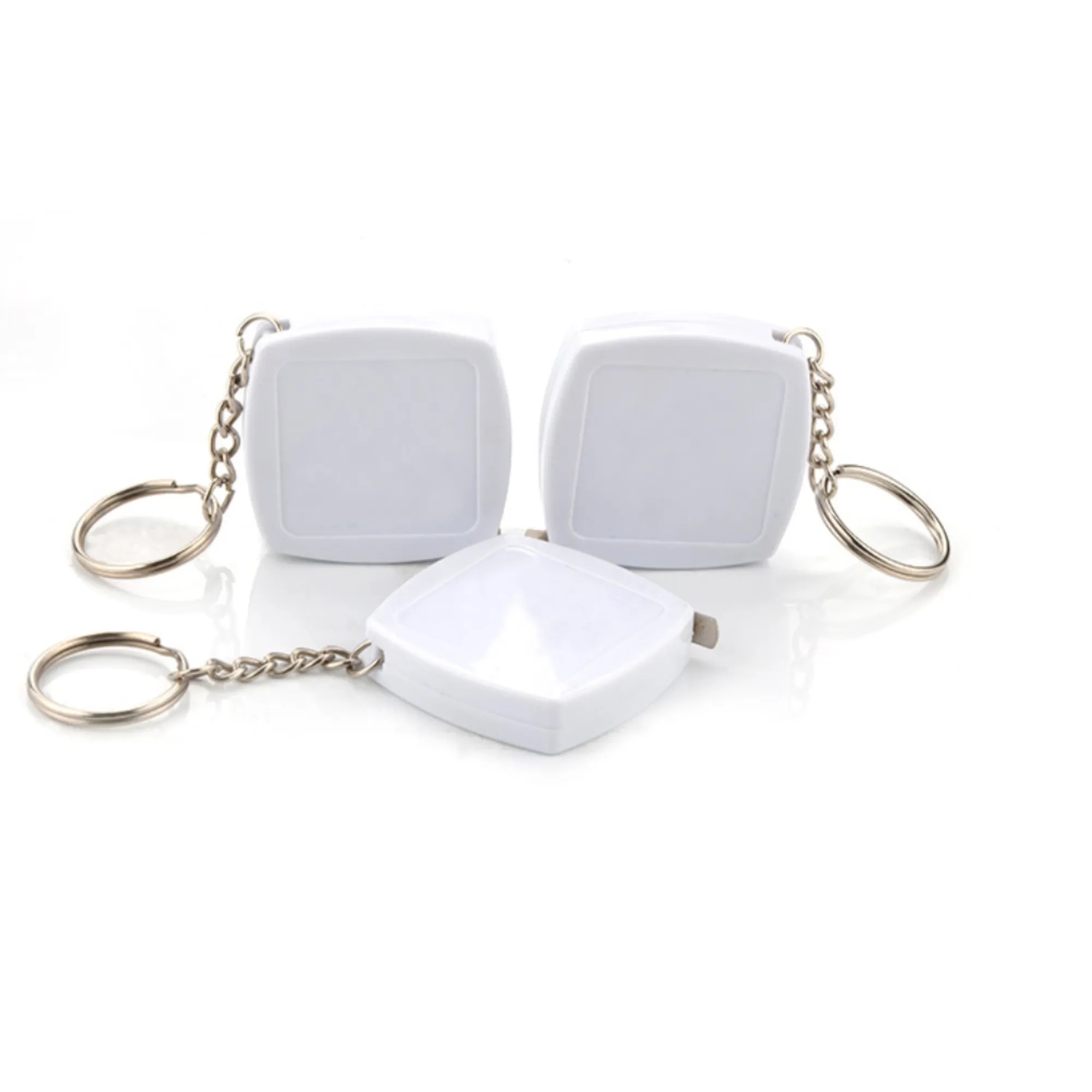2-Meter Mini Steel Tape: Square Keychain, Customizable Logo 3