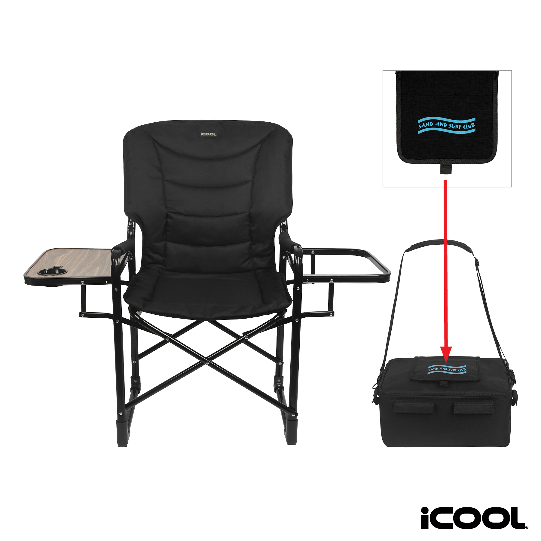 iCOOL Twin Peaks Deluxe Camping Chair With 18-Can Cooler 67