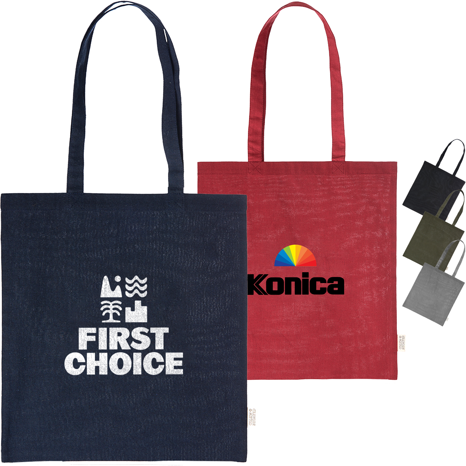 5 oz. Recycled Eco-Friendly Solid Cotton Tote Bags (14.5"x16.25") 3