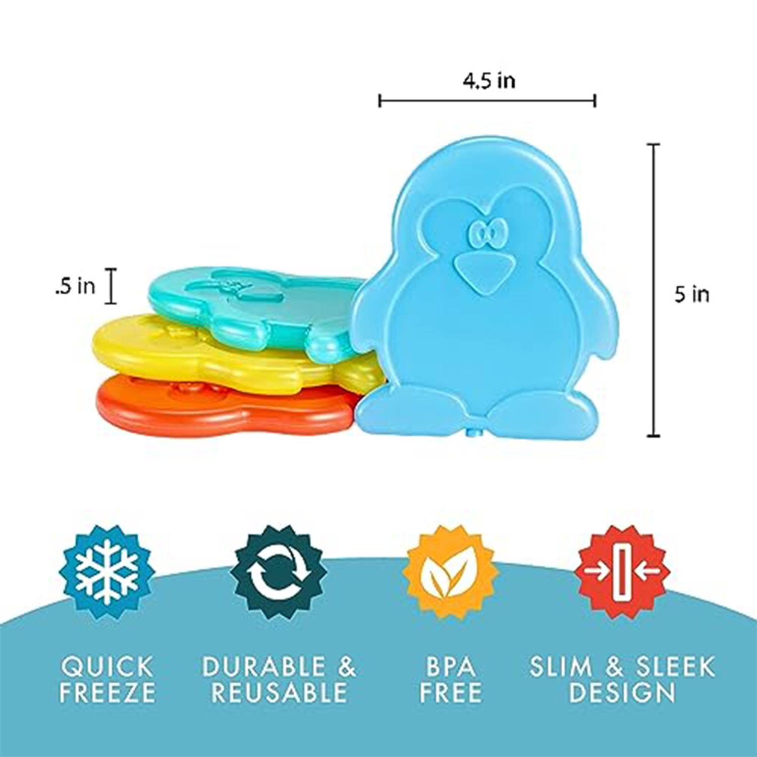 Reusable Safe Slim Ice Packs for Kids' Lunch Bags 1
