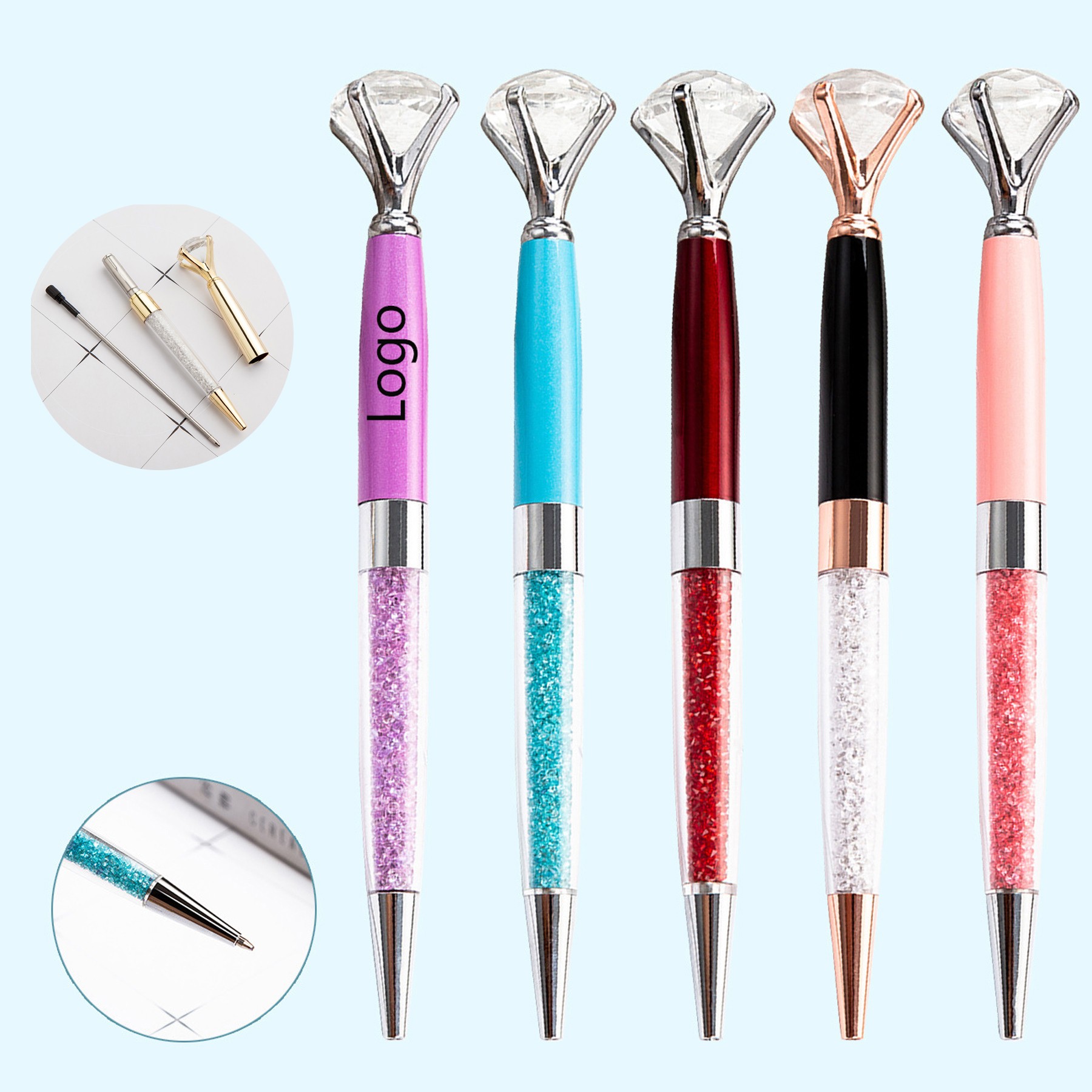Diamond Crystal Metal Ballpoint Pen 6