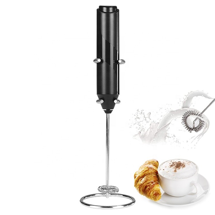 Electric Milk Frother Handheld with Stainless Steel Stand 2