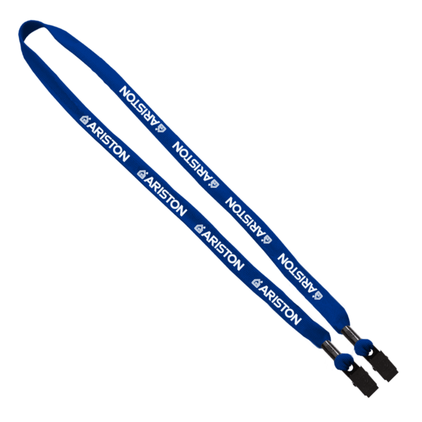 5/8" Double-Ended Polyester Shoelace Lanyard with Metal Crimp and Metal Bulldog Clip 3