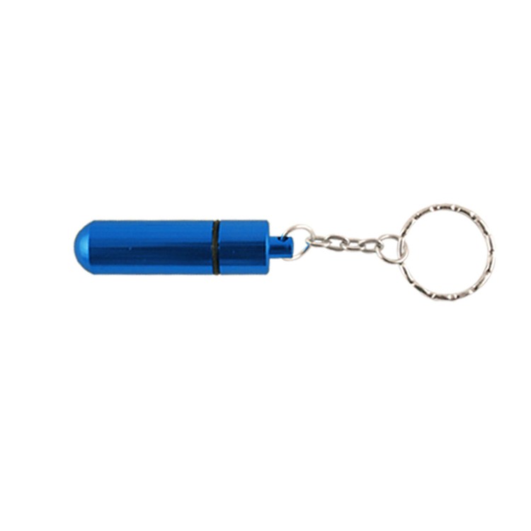 Aluminum Pill Tube, Pill Box W/Key Chain (keychain, key chains) 4