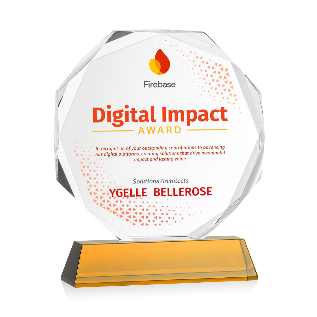 Acadian VividPrint™ Award on Newhaven Base - Amber 8
