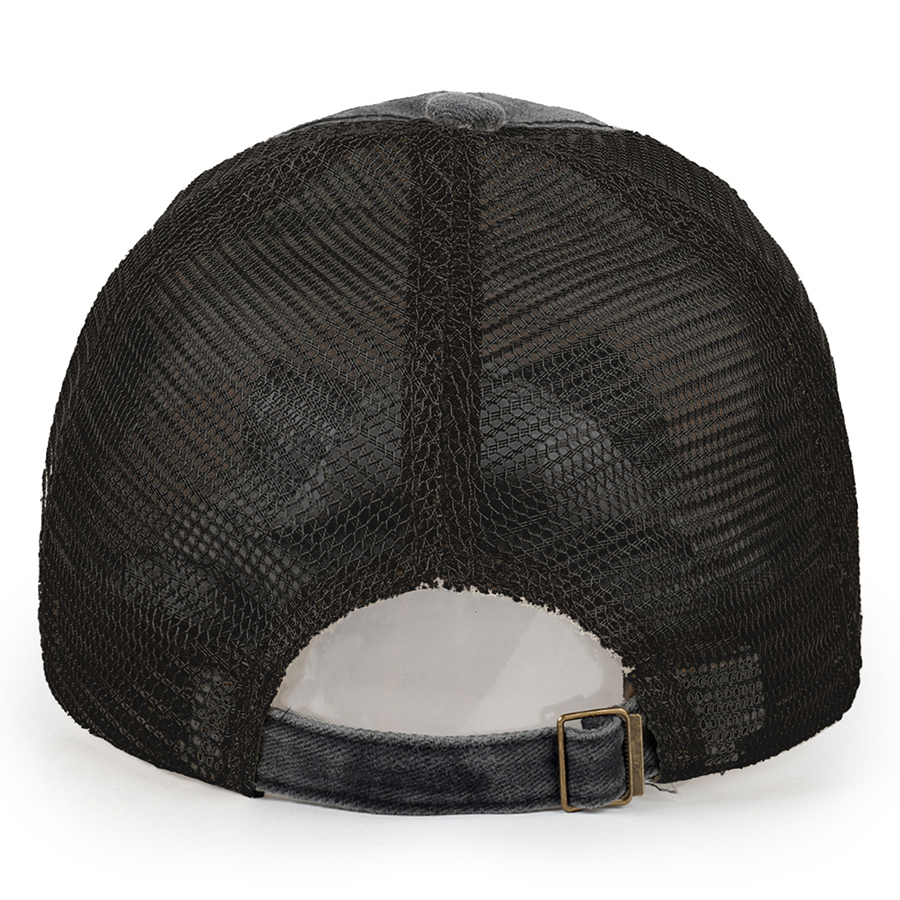 Stock 2-Tone Washed Cotton 6-Panel Trucker Cap 35