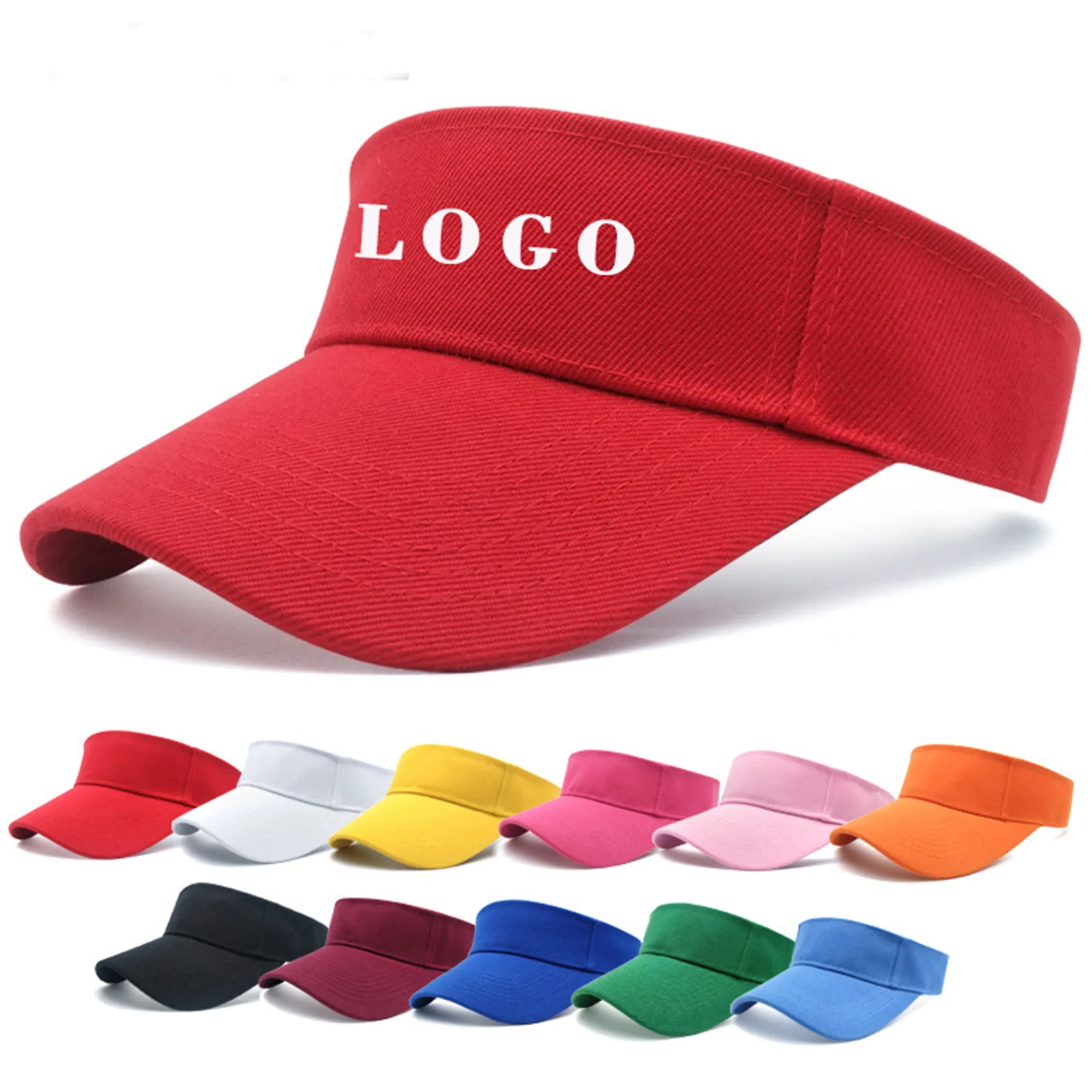 Sports Sun Visor Hats Cotton Twill Ball Adjustable Caps