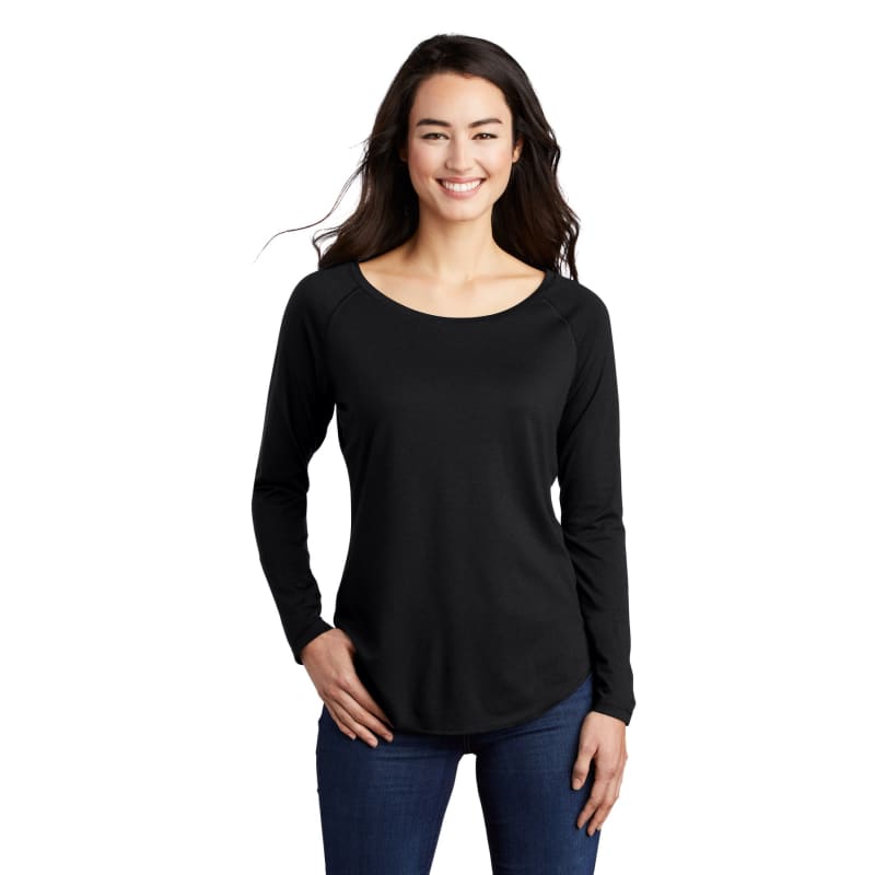 Sport-Tek Women's PosiCharge Long Sleeve Tri-Blend Wicking Scoop Neck Raglan Tee 33