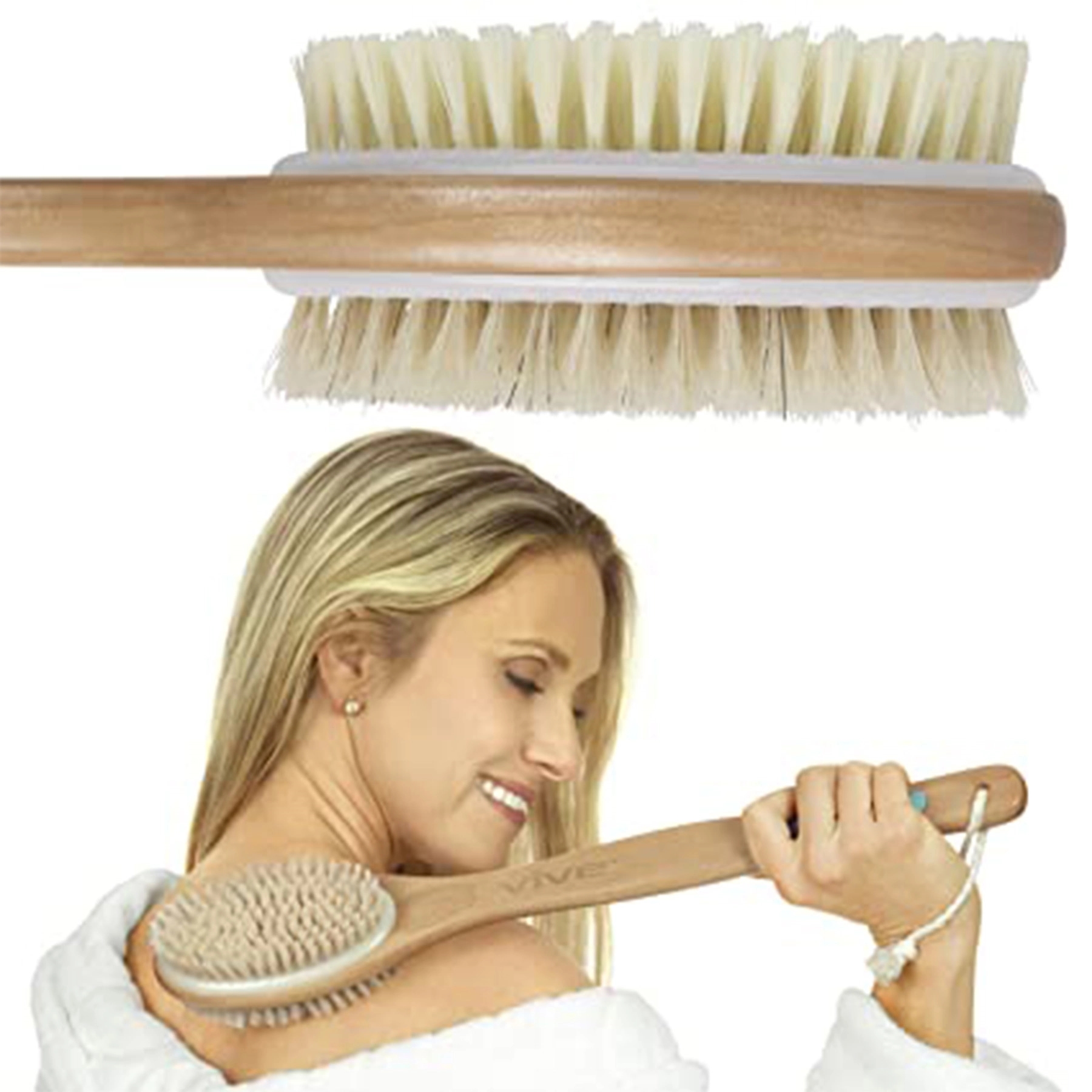 Dual-Sided Long Handle Bath Shower Brush 1