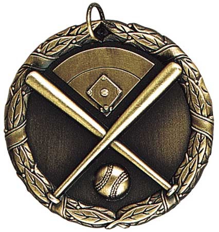 Baseball XR200 Series Medal, 2" 1