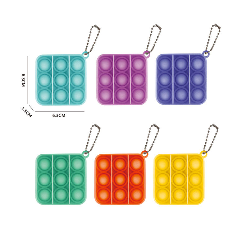 Mini Push Pop Fidget Toy Keychains With Chain 3