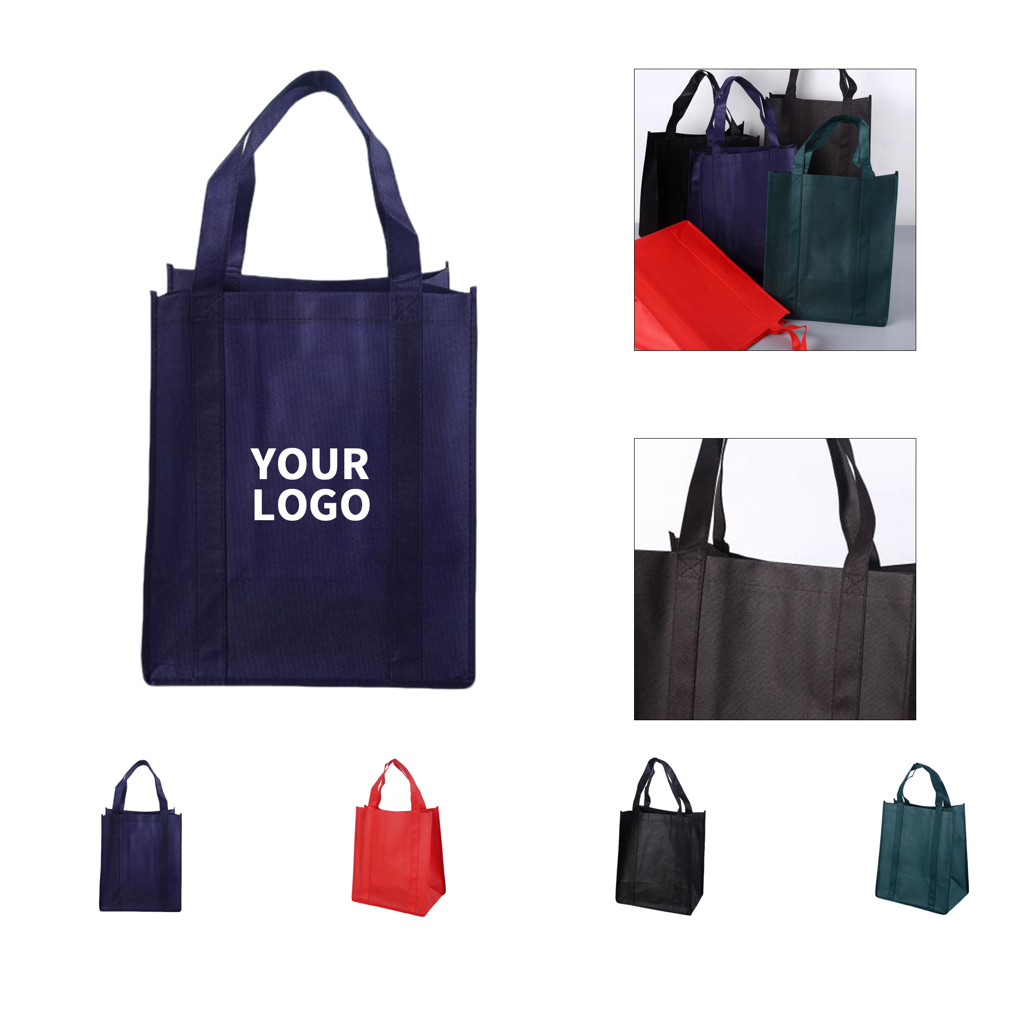 Non Woven Grocery Tote Bag 11.9" By 12.6" By 7.9" 1