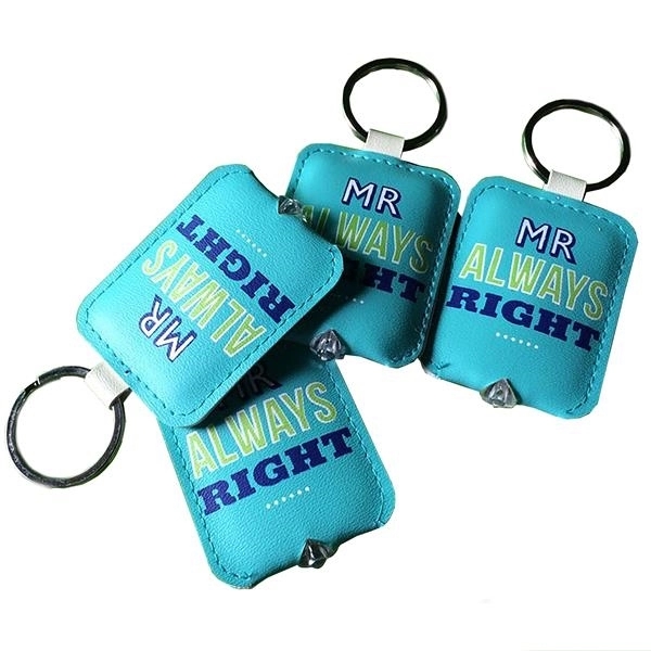 Rectangle Leather LED Keychain 2