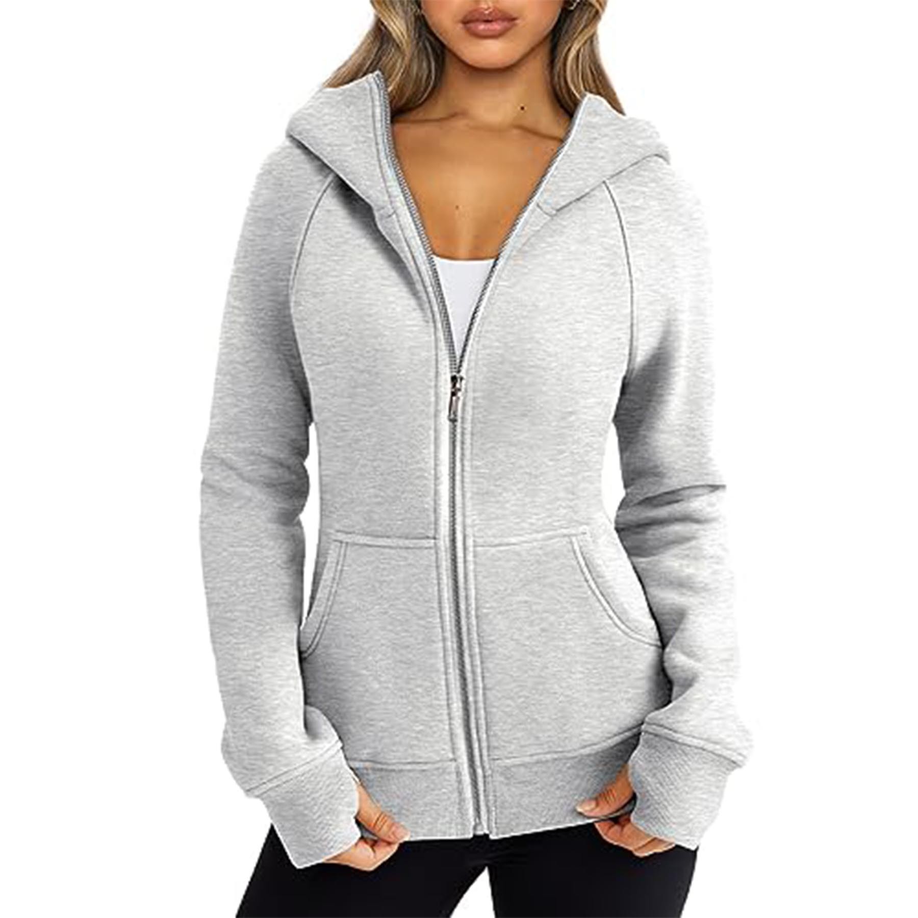 Women Zip Up Hoody Fleece Jacket 3